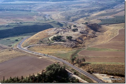 Hazor upper city aerial from east, tbs112290011 Hazor upper city aerial from east, tbs112290011