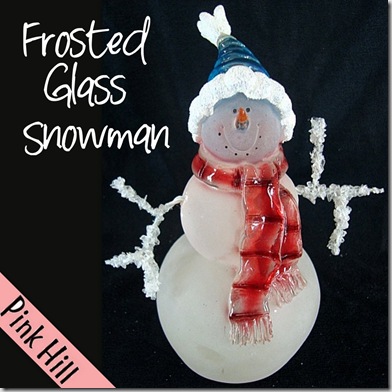 Glass Frosted single Snowman Blue Hat Light1