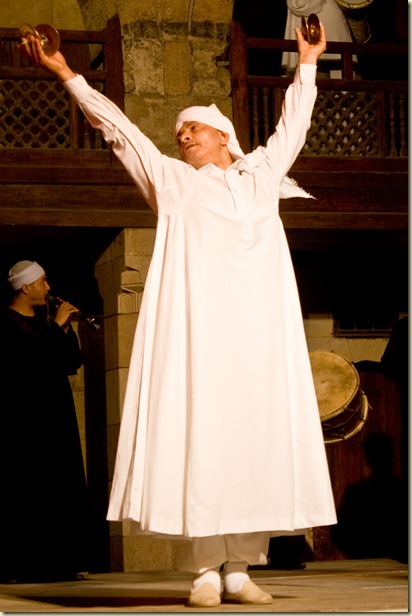 The Sufi troupe Tannoura gives free concerts in Islamic Cairo. It was incredible.