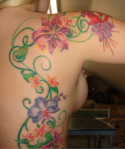 Tattoos Ink Art Tattoos: Yellow Purple Green Sugar Skull Tattoo
