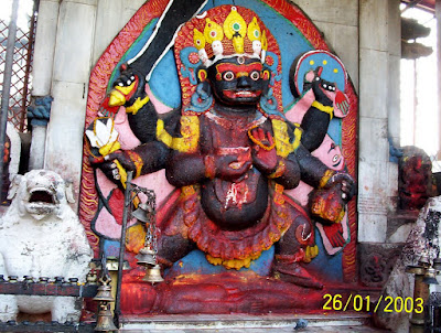 Seth Sicroff, Nepal - 12-foot high statue of Kala Bhairava, the fiercest aspect of Shiva