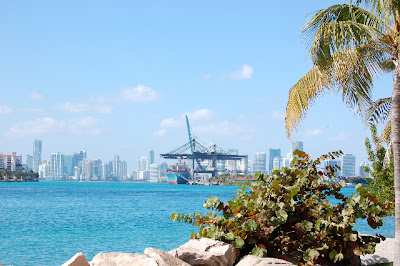 A view of downtown Miami from South Beach