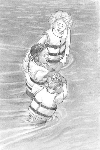 Hurricane Mia  - kids in the water