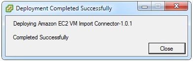 Deploy OVF Template: deployment completed successfully
