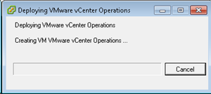 Deploying VMware vCenter Operations dialog box