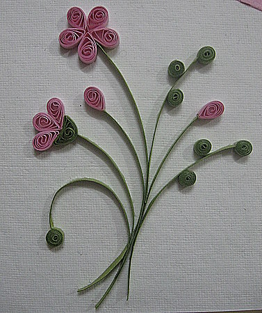 Pink-flowers-Quilling