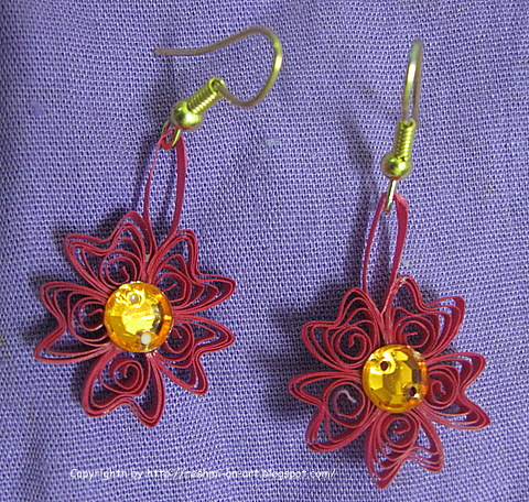 Quilled-flower-earrings