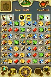 取得道具的方式和搜集寶物碎片的方式相同，只要讓畫面中的道具掉落到最底部即可