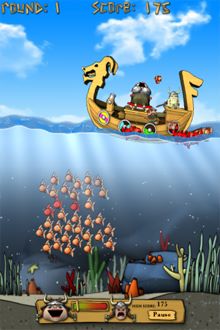 左右傾斜iphone或以手指輕掃船體以引導漁船靠近魚隻,讓船工趕緊將魚隻撈上來給Helga吃 左右傾斜iphone或以手指輕掃船體以引導漁船靠近魚隻,讓船工趕緊將魚隻撈上來給Helga吃