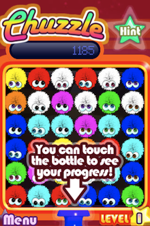 遊戲的目標是製造毛球配對，被爆破的毛球（汁？）會通通搜集到底下的藍瓶子中