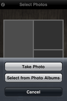 Diptic：可選擇從相簿選取或是現拍照片。