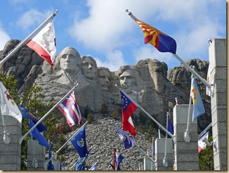 Rushmore w flags