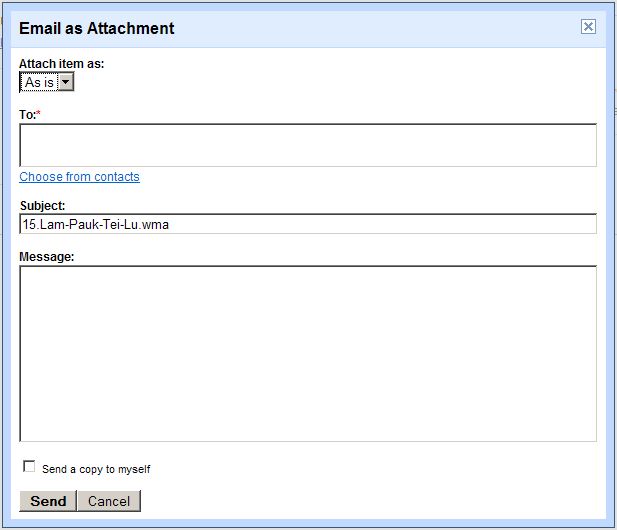 Sending as Mail attachment
