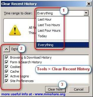 Clearing Recent History in Firefox