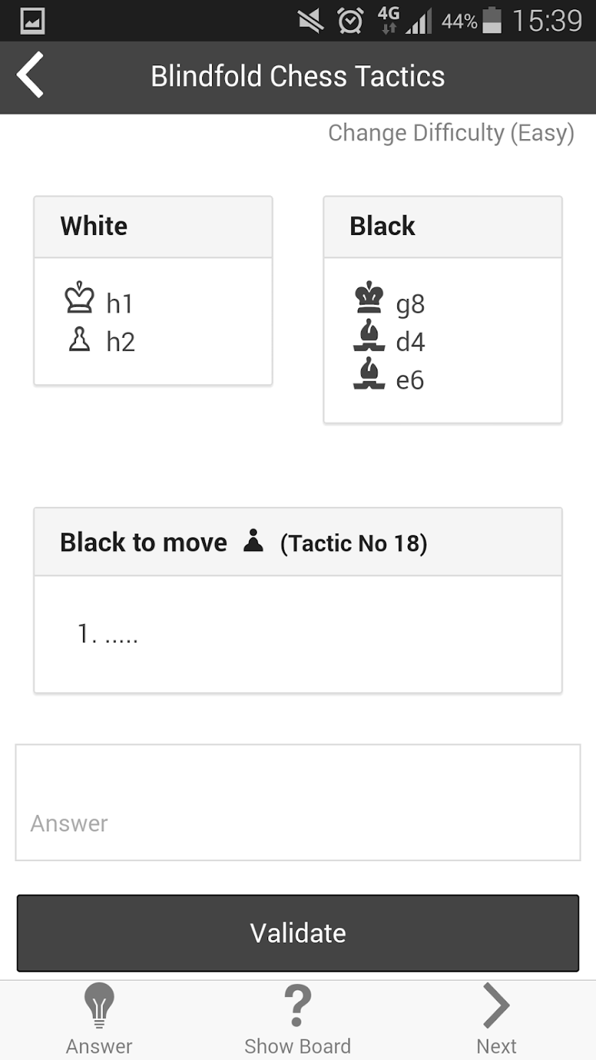 Blindfold Chess Tactics Screen 2