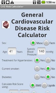 Android application Heart Age Calculator screenshot