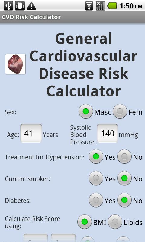 Android application Heart Age Calculator screenshort