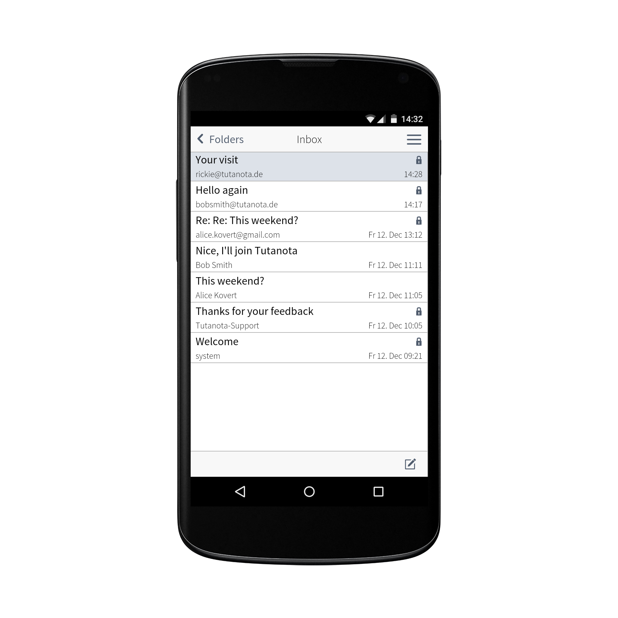 Android application Tutanota - Encrypted Email & Calendar screenshort