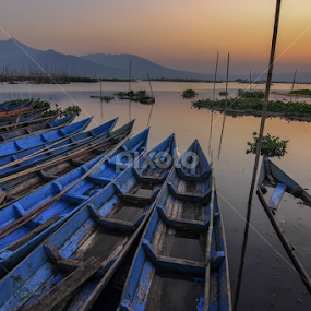 Lined up at Dusk by Franciscus Satriya Wicaksana - Transportation Boats