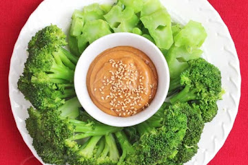 Steamed Broccoli with Miso Peanut Butter Sauce (Power Foods)