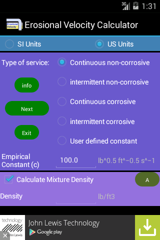 Erosional Velocity Calc. Free