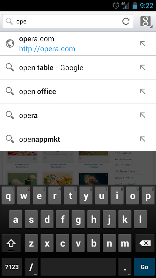 Navigateur Opera pour Android - screenshot