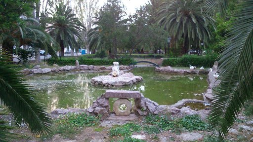 Duck Pond with Statue
