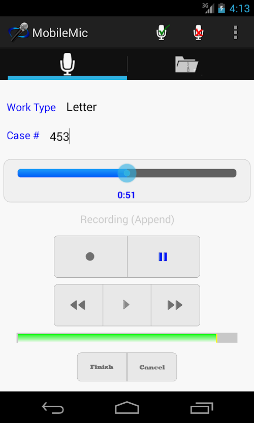 Android application MobileMic screenshort