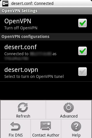 OpenVPN Settings Screen 1