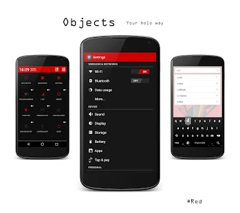 Objects #Red PA/CM11 Theme - screenshot thumbnail