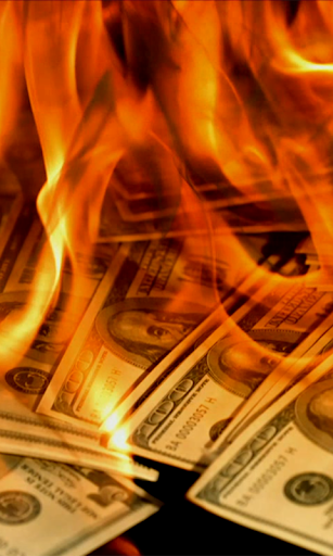 Dollars in Fire Live Wallpaper