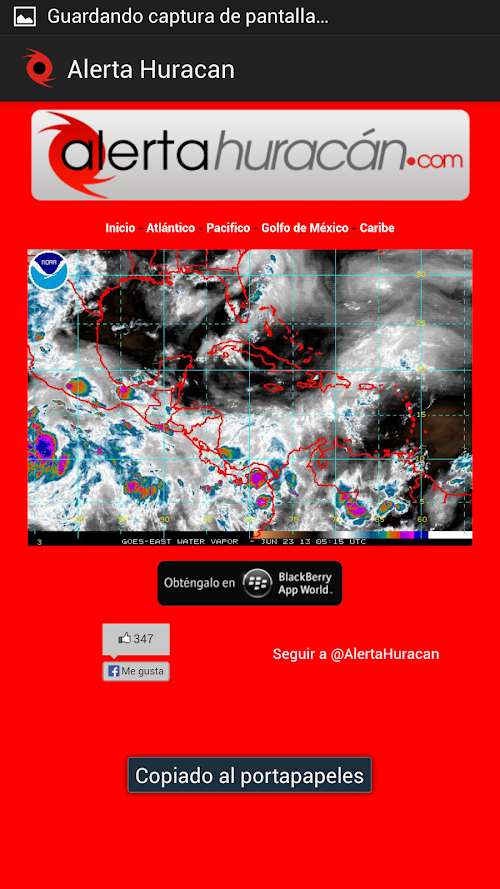 Android application Hurricane Alert screenshort