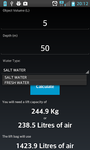 【免費運動App】Scuba Lift Bag Size Calculator-APP點子