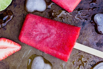 Strawberry Rhubard &amp; Lime Popsicles