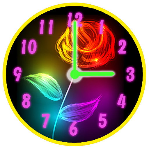 Neon Flowers Clock 個人化 App LOGO-APP開箱王