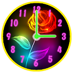 Neon Flowers Clock Apk