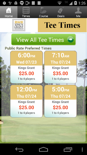 King's Grant Golf Tee Times