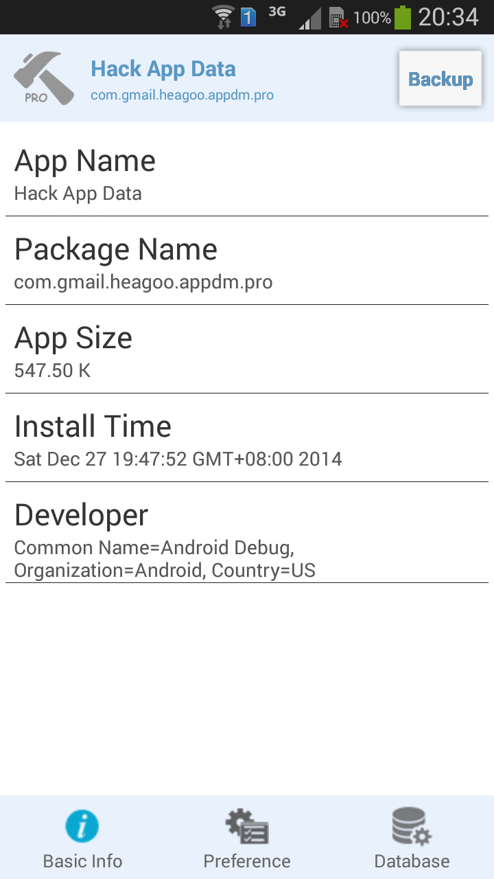 Hack App Data Screen 3