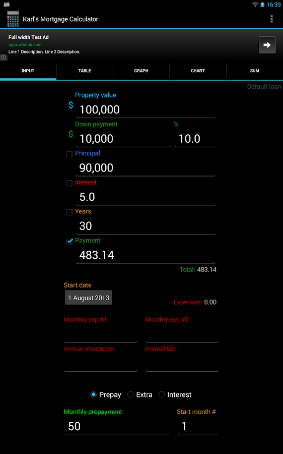 Karl's Mortgage Calculator - Dr Calculator