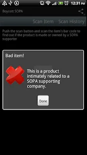 Boycott SOPA - screenshot thumbnail