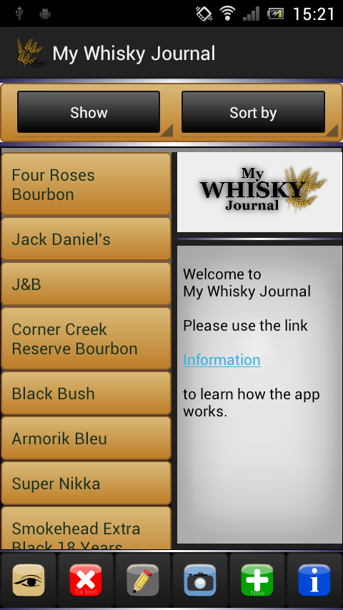 Android application My Whisky Journal screenshort