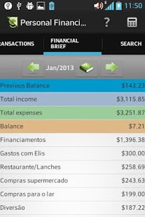 Personal Finances App Screen 2