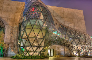 The Salvador Dali Museum at night in Tampa, Florida.