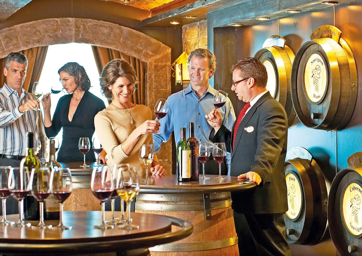 Vines-Wine-Bar-Princess-Cruises - Head to the Vines Wine Bar on your Princess Cruise to unwind with a drink or to meet new people. It was voted one of the "Best Wine Bars at Sea" by USA Today.