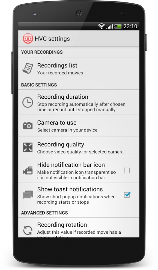 Hidden Video Camera PRO - screenshot