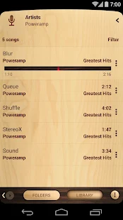 Poweramp skin Wooden - screenshot thumbnail