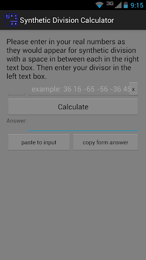 Synthetic Division Calculator