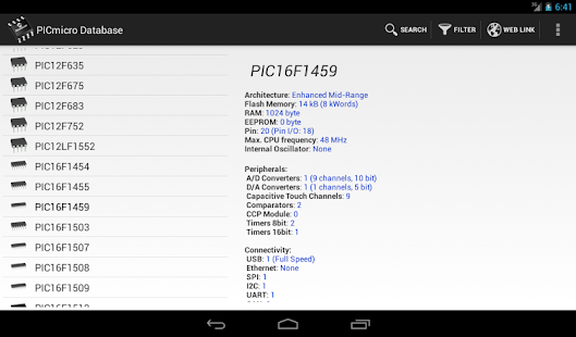 PICmicro Database - screenshot thumbnail