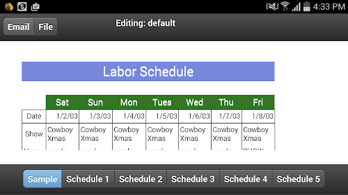 Android application Labour Schedule Mobi screenshort