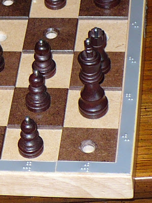 Hadley School adaptive chess board closeup
